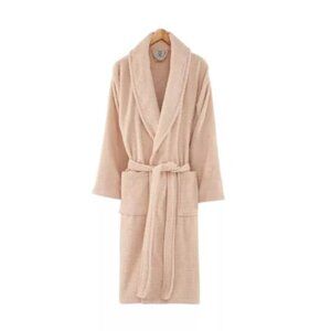 Ozan Premium Home Sorano Bath Robe Unisex Size L/XL Pink Turkish Cotton Belted